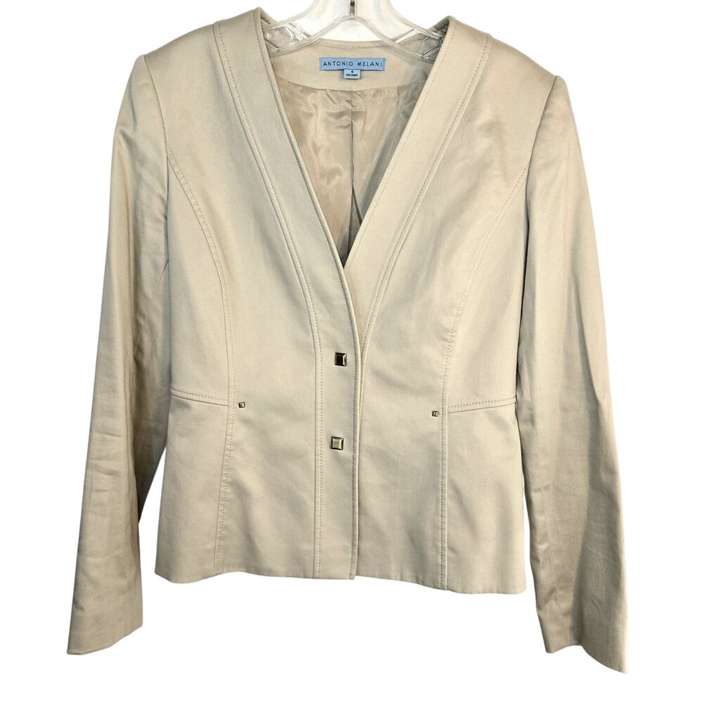 Antonio Melani 4 Women's Blazer Brown Suit Coat Misses Size Small S Jacket